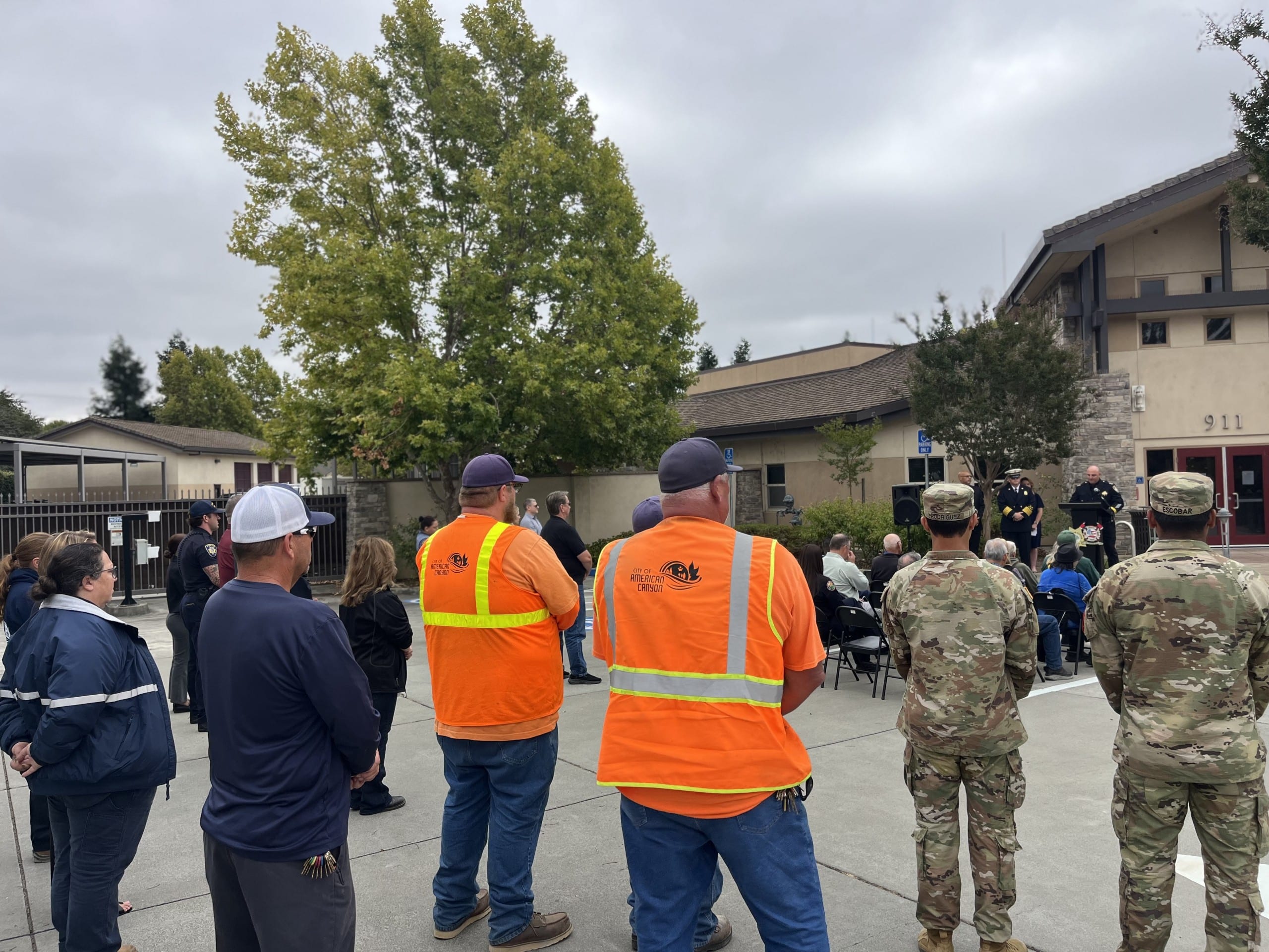 American Canyon first responders attended the 9/11 memorial ceremony on Thursday. Griffin Jones photo